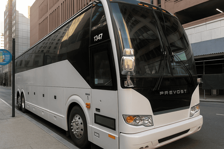 a Brownsville Minibus Company coach bus