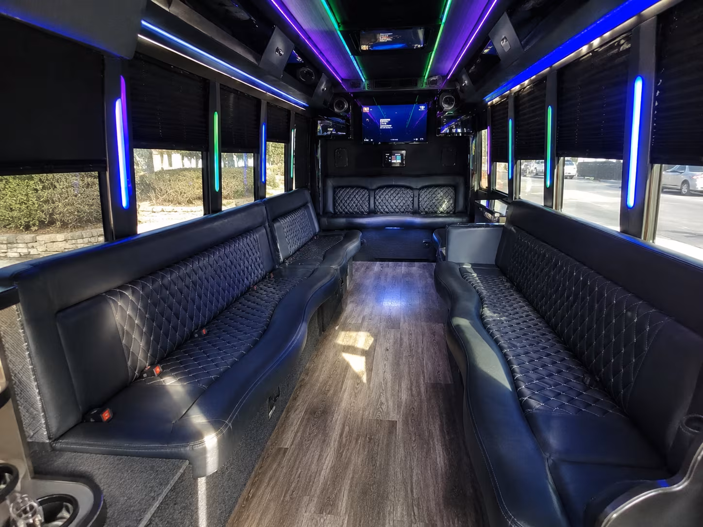 brownsville 15 passenger party bus interior