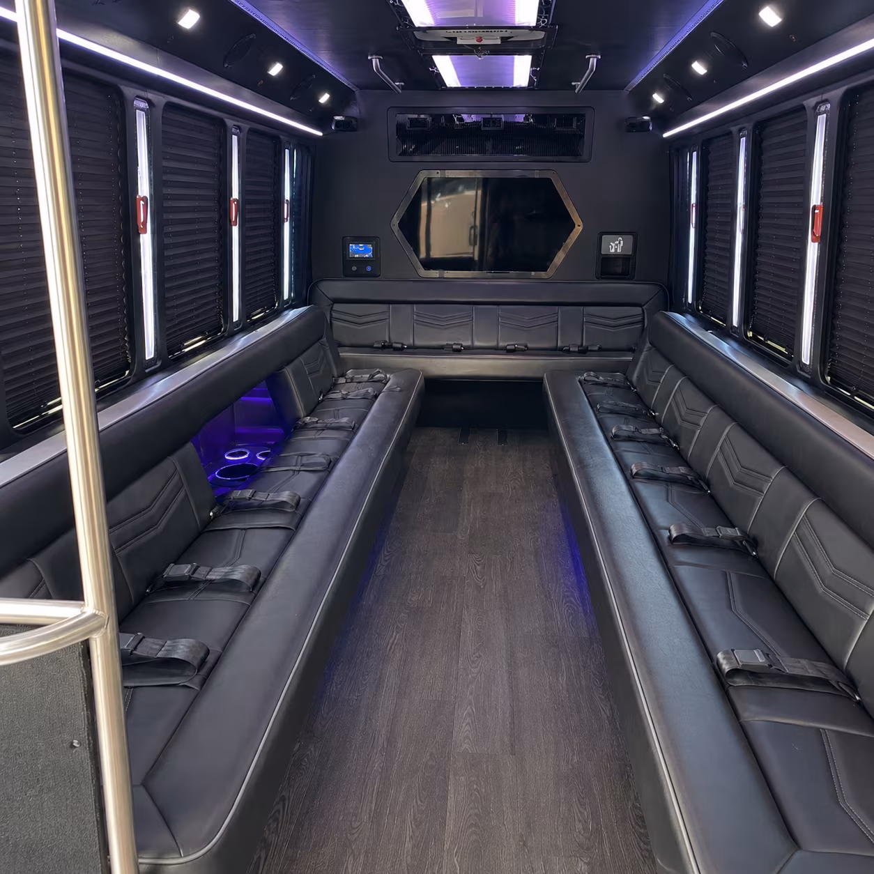 brownsville 18 passenger party bus interior