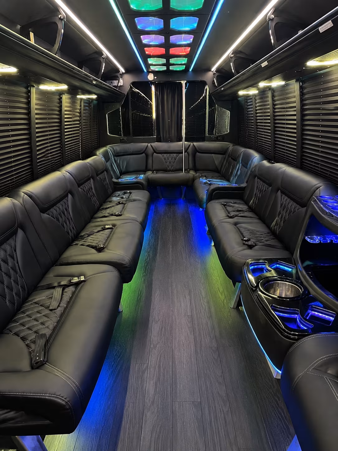 brownsville 20 passenger party bus interior
