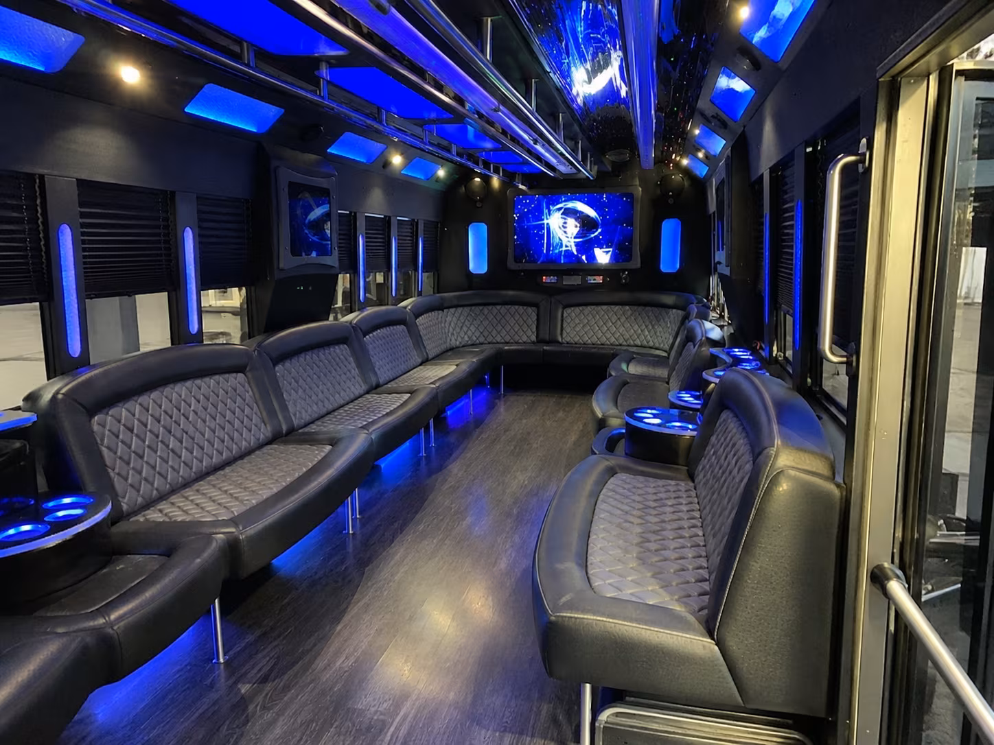 brownsville 28 passenger party bus interior