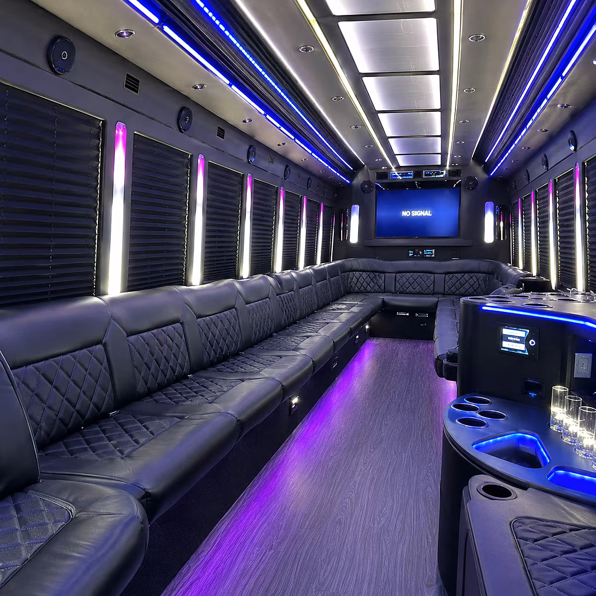 brownsville 30 passenger party bus inside