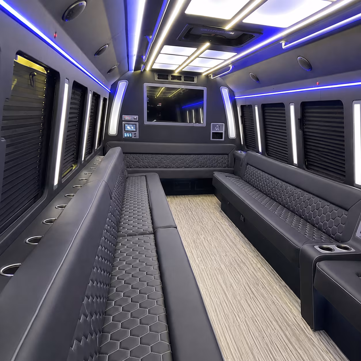 brownsville 40 passenger party bus inside