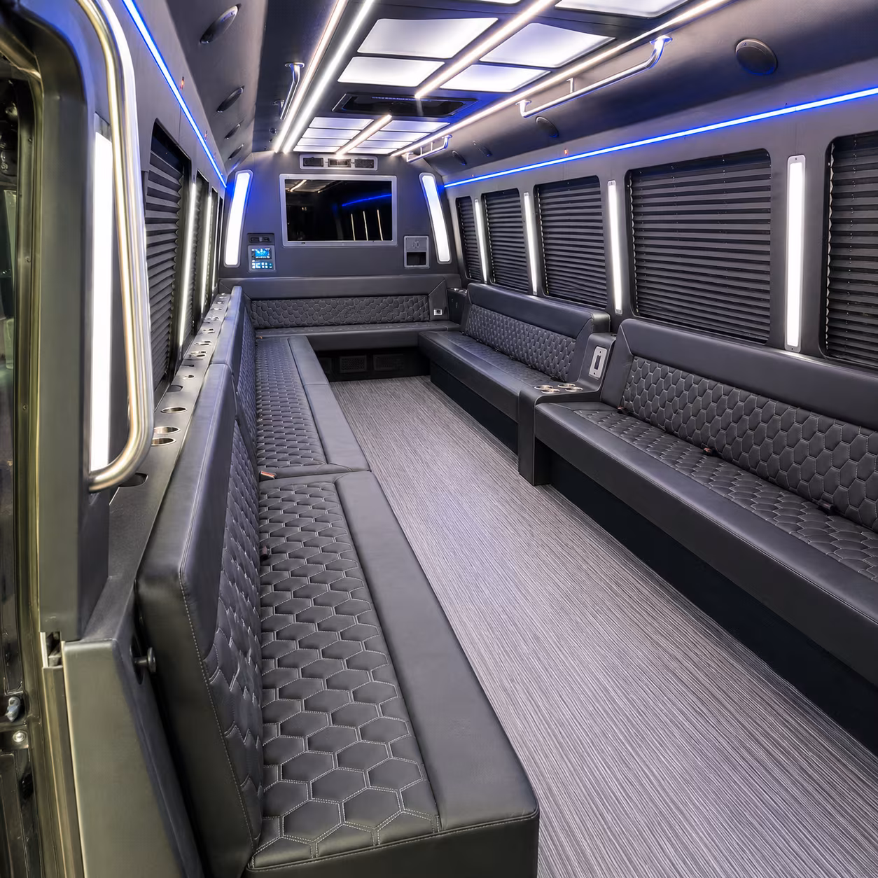 brownsville 40 passenger party bus interior