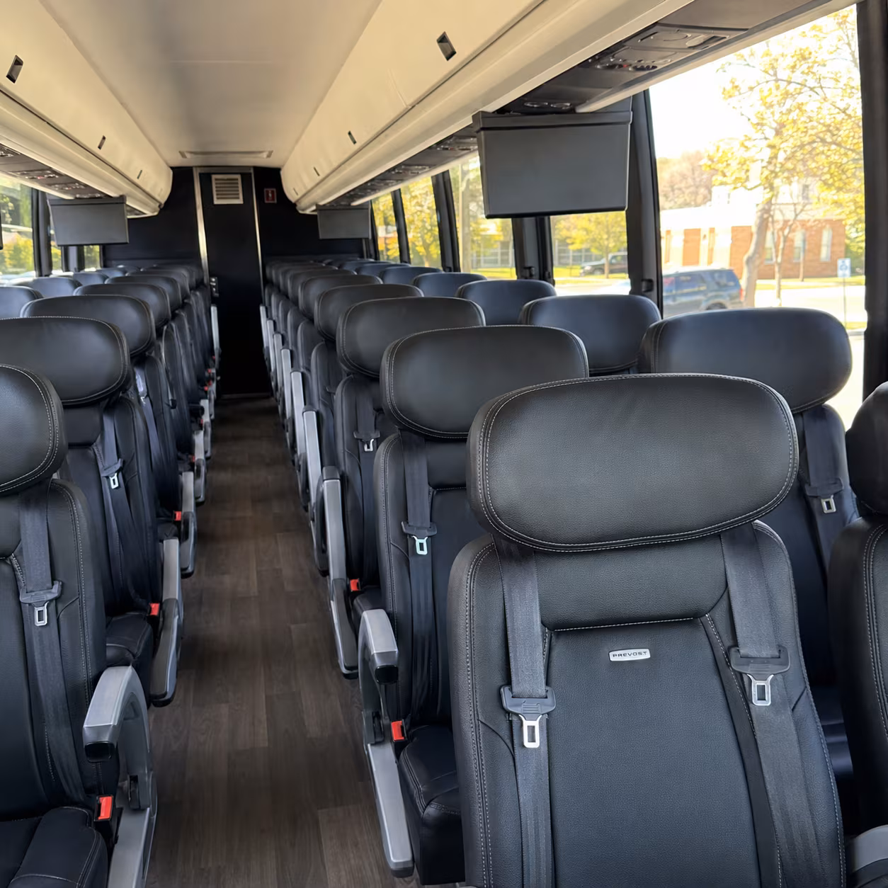 brownsville 45 passenger charter bus inside