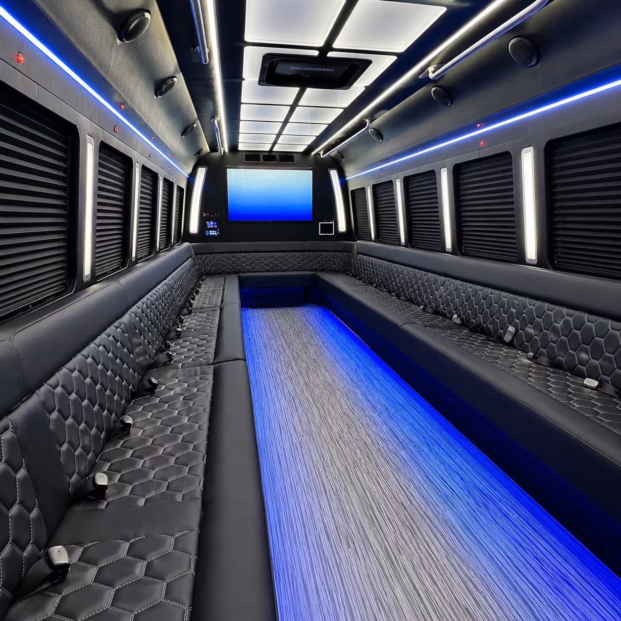 brownsville 50 passenger party bus inside