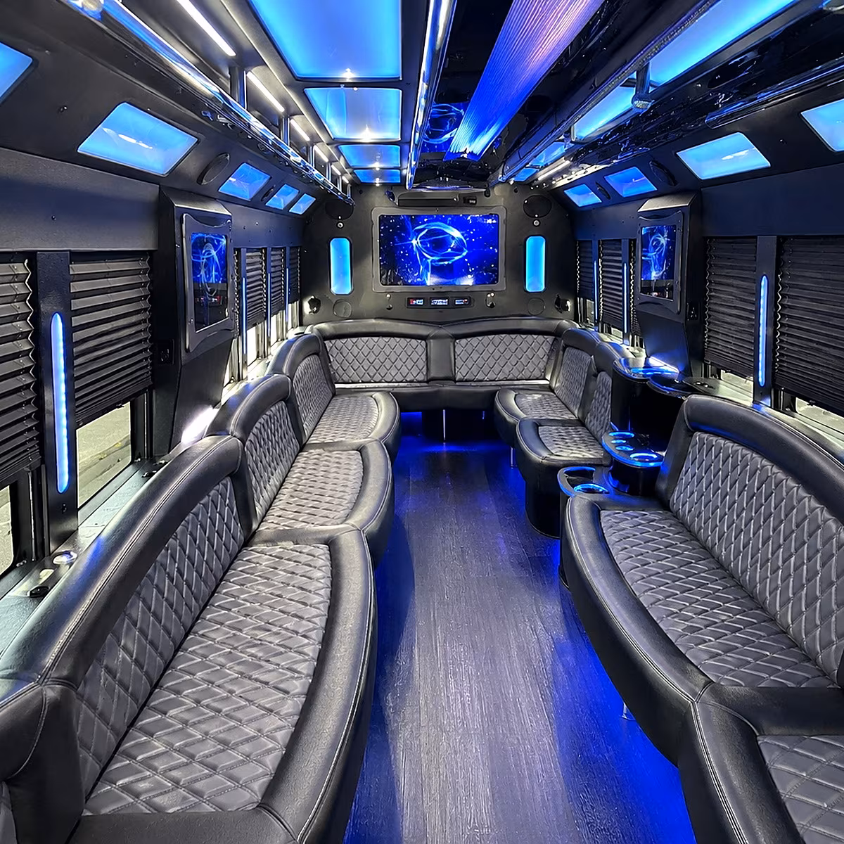 brownsville 50 passenger party bus interior